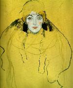 en face - portratt av kvinna,, Gustav Klimt